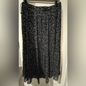 WD•NY Women’s Black and White Polka Dots Midi Skirt Size L